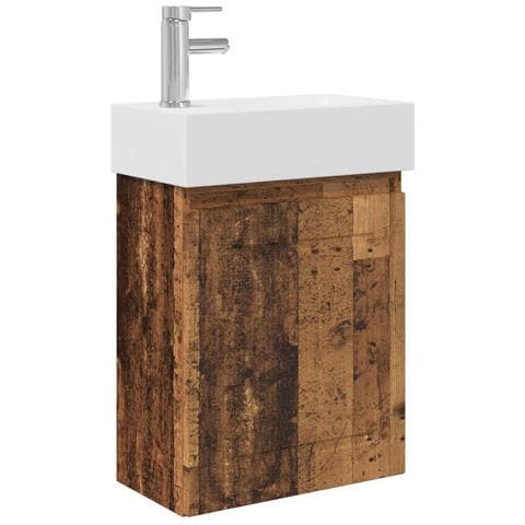 Mobile bagno con rubinetto Legno antico 45,5 x 22,5 x 84 cm - Foto 1