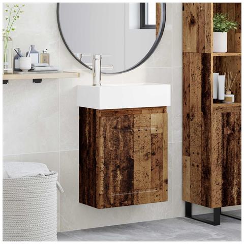 Mobile bagno con rubinetto Legno antico 45,5 x 22,5 x 84 cm - Foto 2
