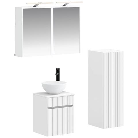 Set di mobili per il bagno 4 pcs Bianco - Foto 1