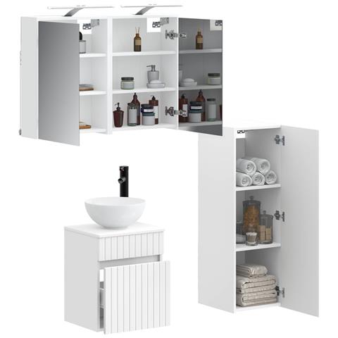 Set di mobili per il bagno 4 pcs Bianco - Foto 2