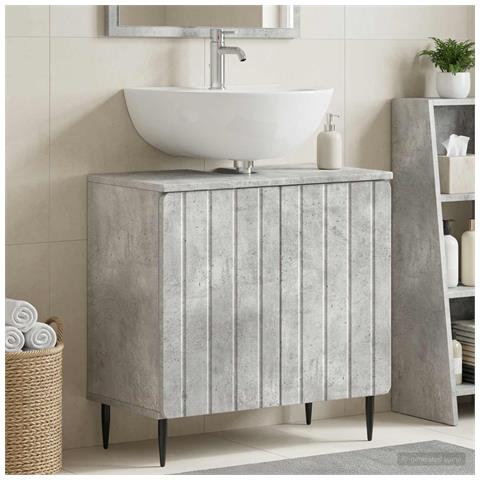 Armadio per Lavabo da Bagno ZWOLLE Grigio Cemento - Foto 2