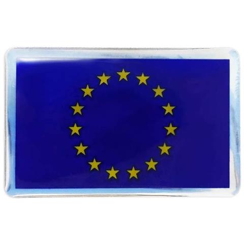 Adesivo Sticker 3D Targhetta Bandiera Europa, 47 x 29 mm - Foto 1