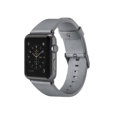 Cinturino classico in pelle da 38 mm per Apple Watch - Grigio - Foto 3
