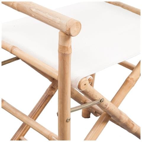 Sedia Pieghevole Da Regista In Bamboo E Tela - Foto 2