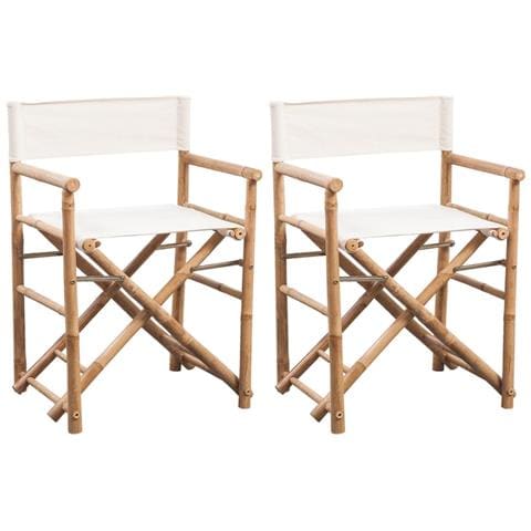 Sedia Pieghevole Da Regista In Bamboo E Tela - Foto 1