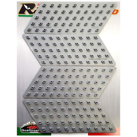 Protezione Serbatoio Antiscivolo Laterale per Moto Race Grip Evo, Argento, 16 x 5,5 cm, 4 Pezzi - Foto 1