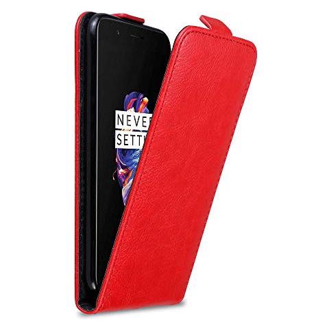Custodia Compatibile Con Oneplus 5 In Rosso Mela - Coperchio Protettivo In Design Flip Con Chiusura Magnetica - Foto 1