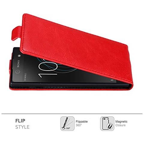 Custodia Compatibile Con Sony Xperia Xa1 In Rosso Mela - Coperchio Protettivo In Design Flip Con Chiusura Magnetica - Foto 2