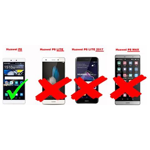 Custodia Compatibile Con Huawei P8 In Nero Marrone - Coperchio Protettiva Con Chiusura Magnetica, Funzione Stand E Tasca Per Le Carte - Foto 2