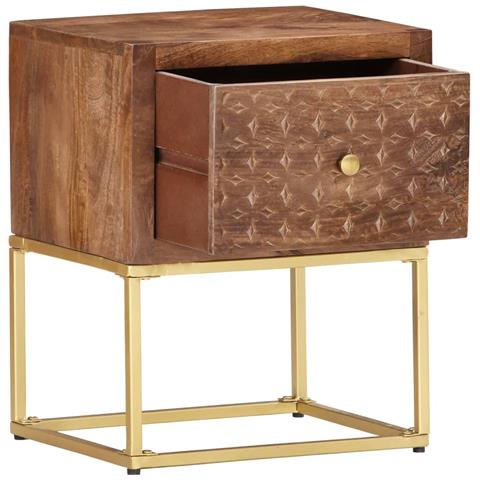 Comodino 40x30x50 Cm In Legno Massello Di Mango - Foto 10