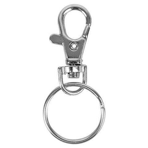 20 X Piccolo Lobster Staccabile Girevole Chiusure Su Key Split Ring Craft Hobby Gioielli Gioielli - Portachiavi Fanno Accessorio - Crafting Supplies - Argento - Foto 2