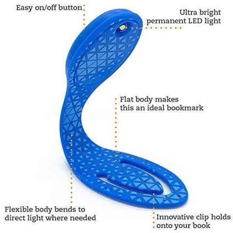 Flexilight Lettura Del Led Luce Del Libro Della Clip Sul Dono Della Lampada Regolabile Viaggi Segnalibro (blu) - Foto 4