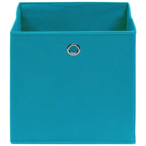 Contenitori 10 pz in Tessuto non Tessuto 28x28x28 cm Azzurro - Foto 2