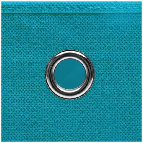 Contenitori 10 pz in Tessuto non Tessuto 28x28x28 cm Azzurro - Foto 5