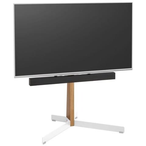 Supporto da pavimento TVS 3695 per TV da 40 a 77" Colore Rovere e Acciaio Bianco - Foto 2