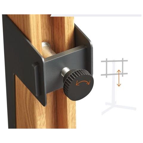 Supporto da pavimento TVS 3695 per TV da 40 a 77" Colore Rovere e Acciaio Bianco - Foto 6