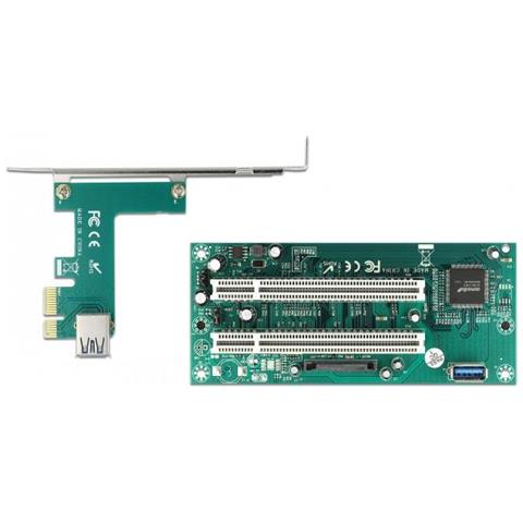 Scheda Riser Pci Express X1 A 2 Slot Pci A 32 Bit Con Cavo Da 60 Cm - Foto 4