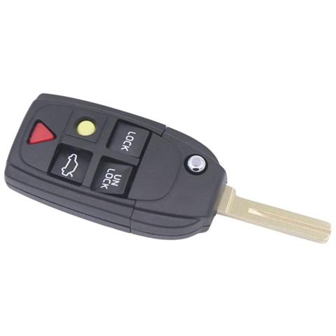 Guscio Chiave Auto Per Volvo 5 Pulsanti Nero - Foto 1