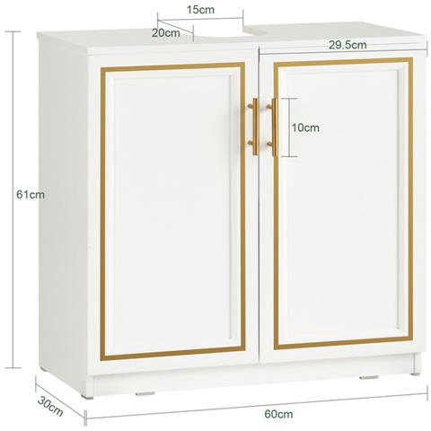 Sobuy Mobile Sottolavabo 60x30x61cm Bzr86-w - Foto 2