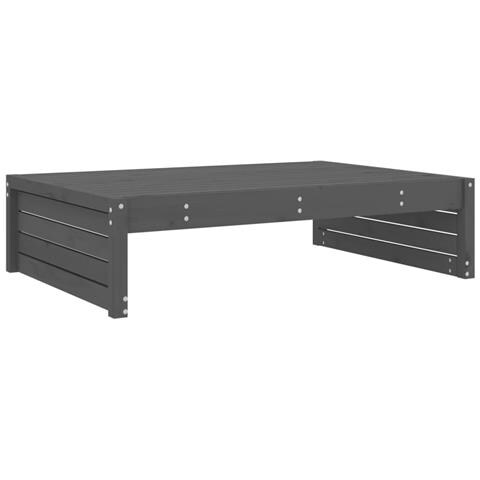 Poggiapiedi Da Giardino 120x80 Cm Legno Massello Di Pino Grigio - Foto 2