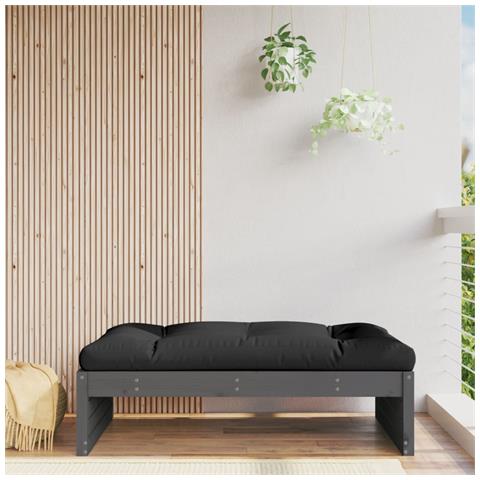 Poggiapiedi Da Giardino 120x80 Cm Legno Massello Di Pino Grigio - Foto 1