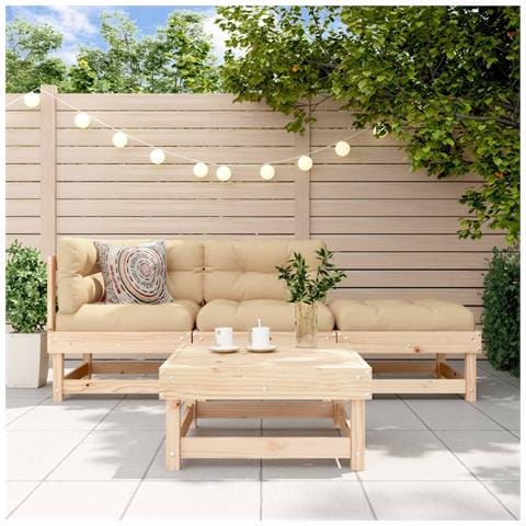 Set Salotto da Giardino 4 pz in Legno Massello di Pino - Foto 1
