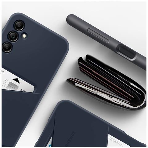 Cover Originale Galaxy A25 Silicone Con Porta-carte, Blu Scuro - Foto 5