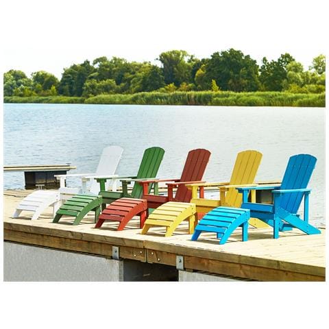 Sedia Da Giardino Con Poggiapiedi Rosso Adirondack - Foto 1