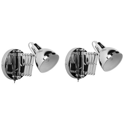 Set Di 2 Lampade Da Parete Harrington Regolabile Metallo Argento - Foto 9