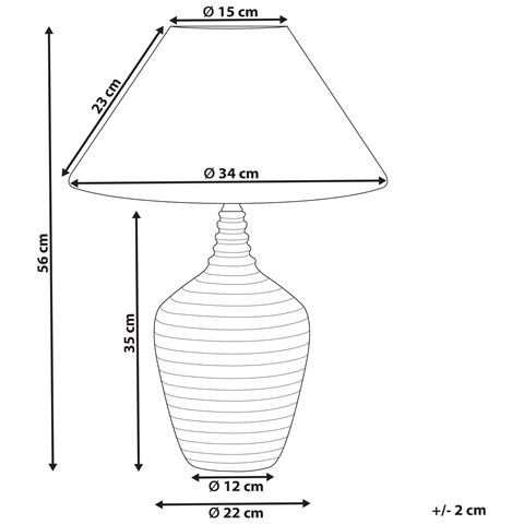Lampada Da Tavolo Celeste Ceramica Beige - Foto 14