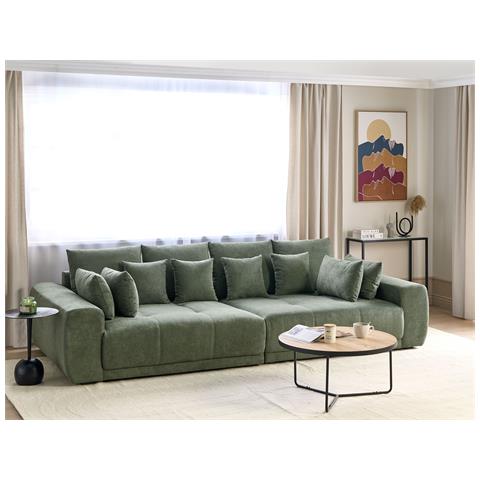 Divano 4 Posti Torpo Ciniglia Verde Scuro - Foto 1