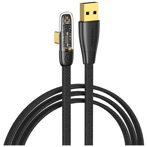 Cavo Ricarica 66w Usb-a A Usb-c Angolo 90° Modello Iceflake 1.2m, Nero - Foto 1
