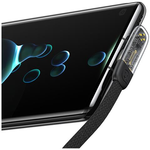 Cavo Ricarica 66w Usb-a A Usb-c Angolo 90° Modello Iceflake 1.2m, Nero - Foto 3