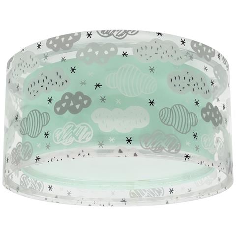 Plafoniera Per Bambini Clouds Nuvole Verde - Foto 1