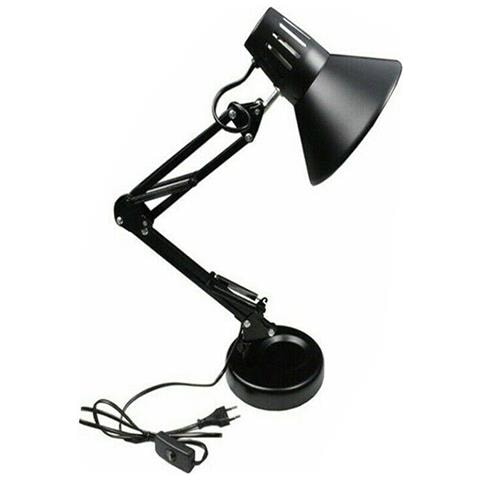 Lampada Estetista Snodabile Orientabile E27 Base Scrivania Tavolo Nera Td-101 - Foto 1