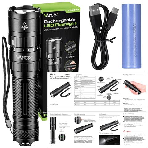 Torcia Led Ricaricabile 1500lm Va0077 Vayox - Foto 8