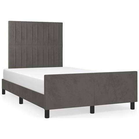 Giroletto Con Testiera Grigio Scuro 120x190 Cm In Velluto - Foto 2