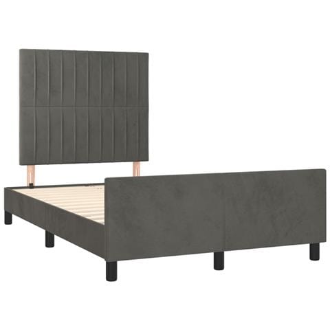 Giroletto Con Testiera Grigio Scuro 120x190 Cm In Velluto - Foto 3