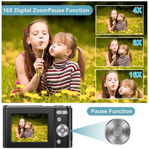 Fotocamera Digitale 1080p 48 Megapixel Zoom 16x Lightblue - Foto 7