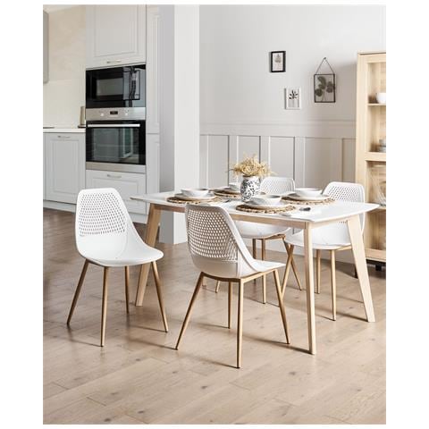 Set Di 4 Sedie Hazelton Bianco - Foto 1