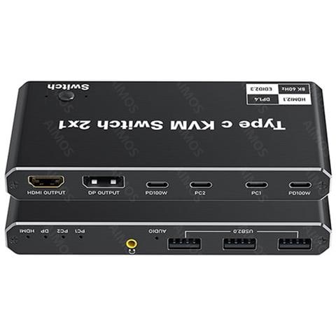 Interruttore KVM USB-C 2 in 1 8K@ 60Hz 4K@ 120Hz - Foto 1