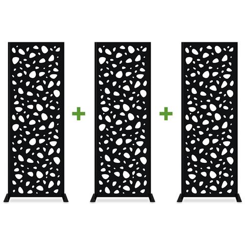 Set Di 3 Pannelli Decorativi Sunny Nero H.160cm Modello Completo - Foto 1