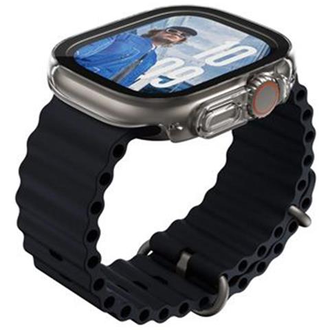 Vetro Per Apple Watch Ultra / Ultra 2 Snappie Full Body Slim, Nero Transparente - Foto 2