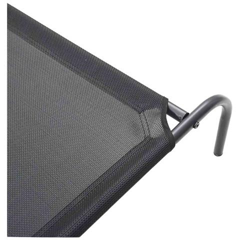 Cuccia per Cani Rialzata Nera 130x80x20 cm Textilene e Acciaio - Foto 8