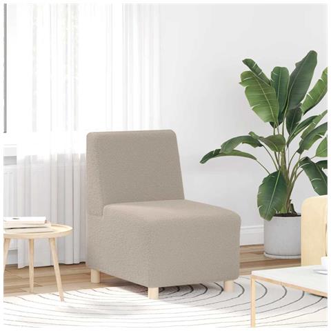Divano Sedia Grigio Chiaro 55cm Tessuto Riccio Simile alla Lana - Foto 1