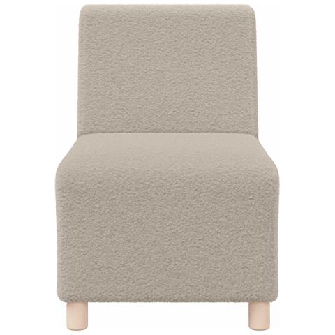 Divano Sedia Grigio Chiaro 55cm Tessuto Riccio Simile alla Lana - Foto 2
