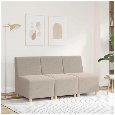 Divano Sedia Grigio Chiaro 55cm Tessuto Riccio Simile alla Lana - Foto 8