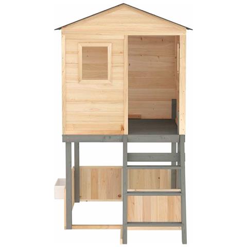 Set da Gioco da Esterno in Legno Massello di Abete Grigio Scuro - Foto 9