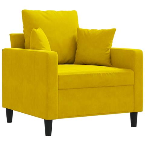 Poltrona Giallo 60 Cm Velluto - Foto 2
