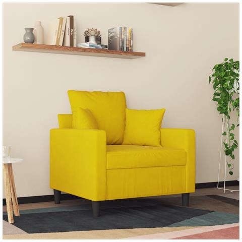 Poltrona Giallo 60 Cm Velluto - Foto 3
